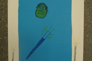 Klasa 2b - wizyta w bibliotece, projekty książkowych okładek